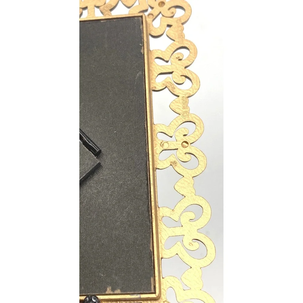 Elsa L.I.C. Picture Frame 4x4 Gold Butterfly Heart Ornate Metal Vintage 1999